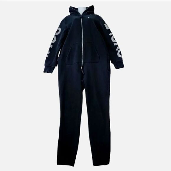 SoulCycle One Piece Zippered Hoodie Sweatshirt Jumpsuit in Black Size Medium - Picture 8 of 13